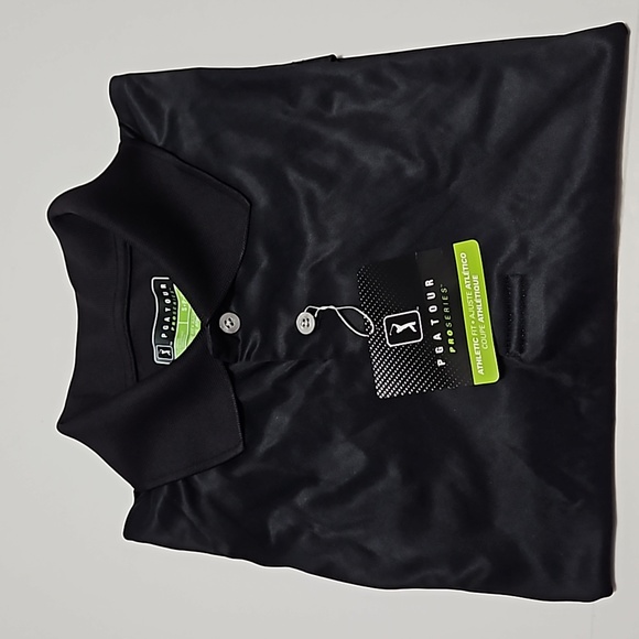 PGA TOUR Pro Series Athletic Fit Black Golf Polo Shirt Size S/P/CH #M-160 - Picture 8 of 12